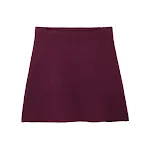 Dark Red Short Skirt