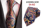Avrupa ve Amerikan Paisley desenli polyester jakar erkek kravat. Tarzınızı yükseltin, bu şık kravat ile her ortama zarif bir dokunuş katın. — Fotoğraf 14