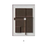 Pintura em tela abstrata geométrica 3D Nordic Brown, arte de parede moderna para sala, quarto ou decoração de casa, fácil de pendurar. — foto 5