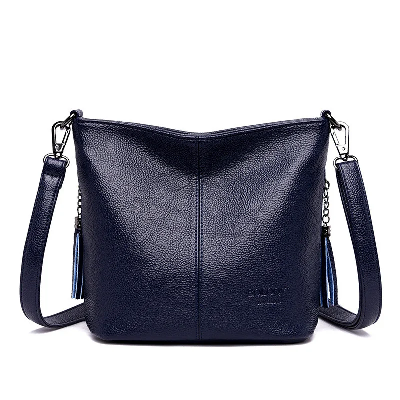Borsa a tracolla messenger in morbida pelle, design semplice ed elegante, ideale per donna, perfetta per uso quotidiano, lavoro e tempo libero. — foto 4