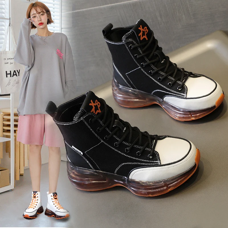Casual High Top Shoes with Fashionable Air Cushion Crystal Sole for Ultimate Comfort and Stylish Everyday Wear — photo 1