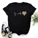 Retro T-Shirt European And American Fashion Love Leopard Print Personalized T-shirt Couple T-shirt Love T-shirt Women's — photo 4