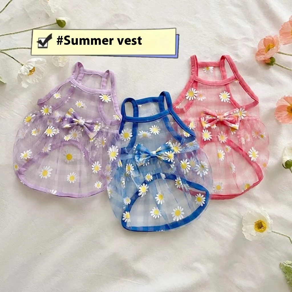 Cat and Dog Daisy Printed Mesh Vest, breathable and lightweight. Keeps your pet cool and comfortable during walks and ou — photo 8