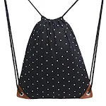 Polka Dot Canvas Bag mit Kordelzug und Tasche – stilvolle und praktische Tragetasche für Einkäufe, Sport oder Freizeit. — foto 3