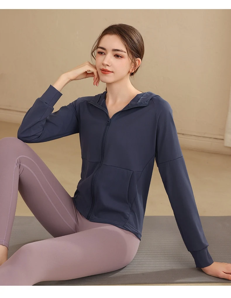 Title 9, Yoga Clothing Top Long-sleeve Zipper Hooded Spo...