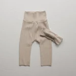 Leggings infantis lisas de cintura alta, calças confortáveis e estilosas para meninas, ideais para atividades diárias e diversas combinações. — foto 12