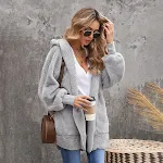Women's Winter New Solid Color Cardigan Plush Jacket, a warm and cozy outerwear piece perfect for cold weather, offering — photo 5