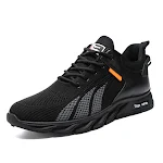 Męskie buty z siatki, modne sneakersy Flyknit, kolorowe bloki, sznurowane, lekkie, oddychające, sportowe i codzienne. — zdjęcie 2