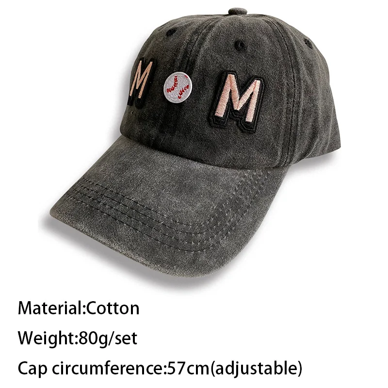 Cappellino da baseball ricamato con lettera "Madre", denim sportivo uomo donna. Ideale per sport e tempo libero, un accessorio trendy e comodo. — foto 2