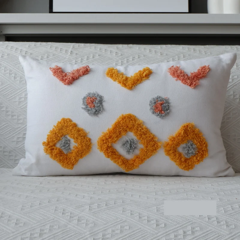 Almofada de cabeceira de sofá tufting marroquina estilo Ins. Conforto e estilo para sua sala com esta almofada macia e elegante. — foto 1