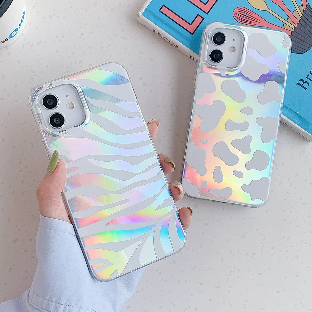Title 3, Double-sided Laminating Laser Zebra Print Leopa...