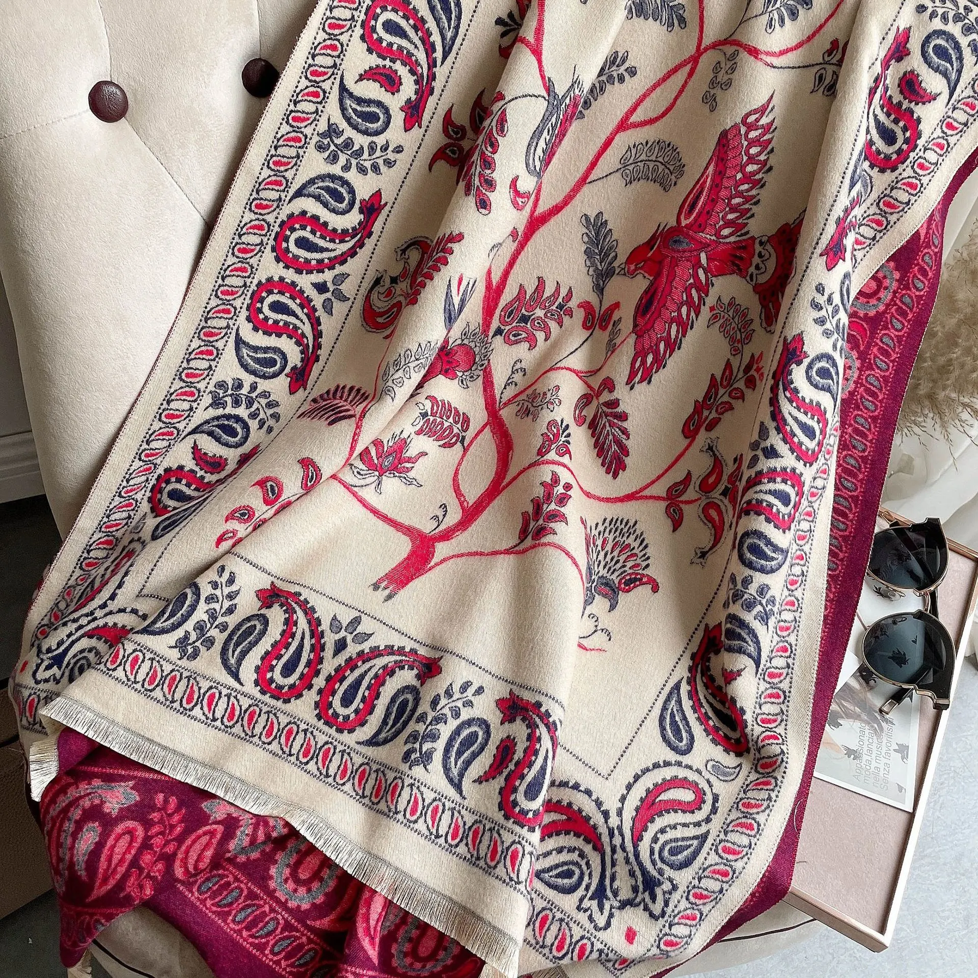 Title 3, Sciarpa Scialle Calda da Donna con Imitazione C...