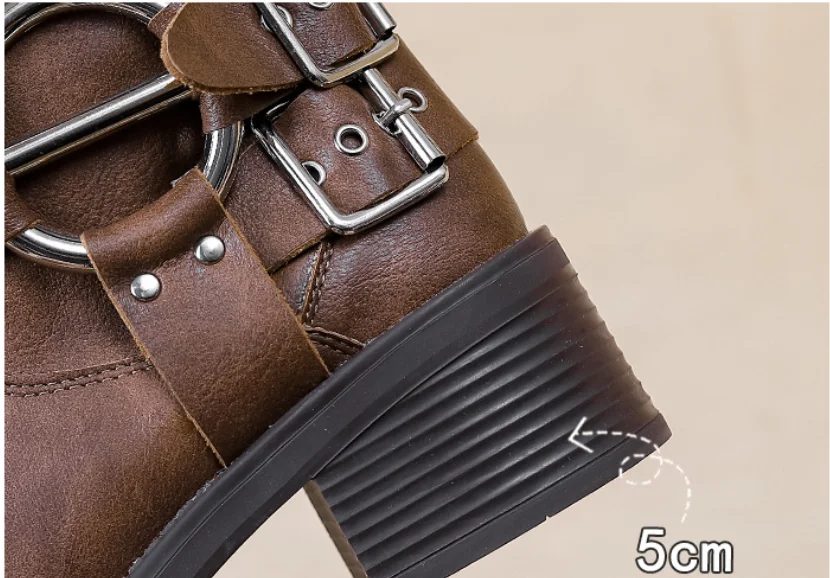 Title 8, Womens Summer Belt Buckle Chunky Heel Martin B...