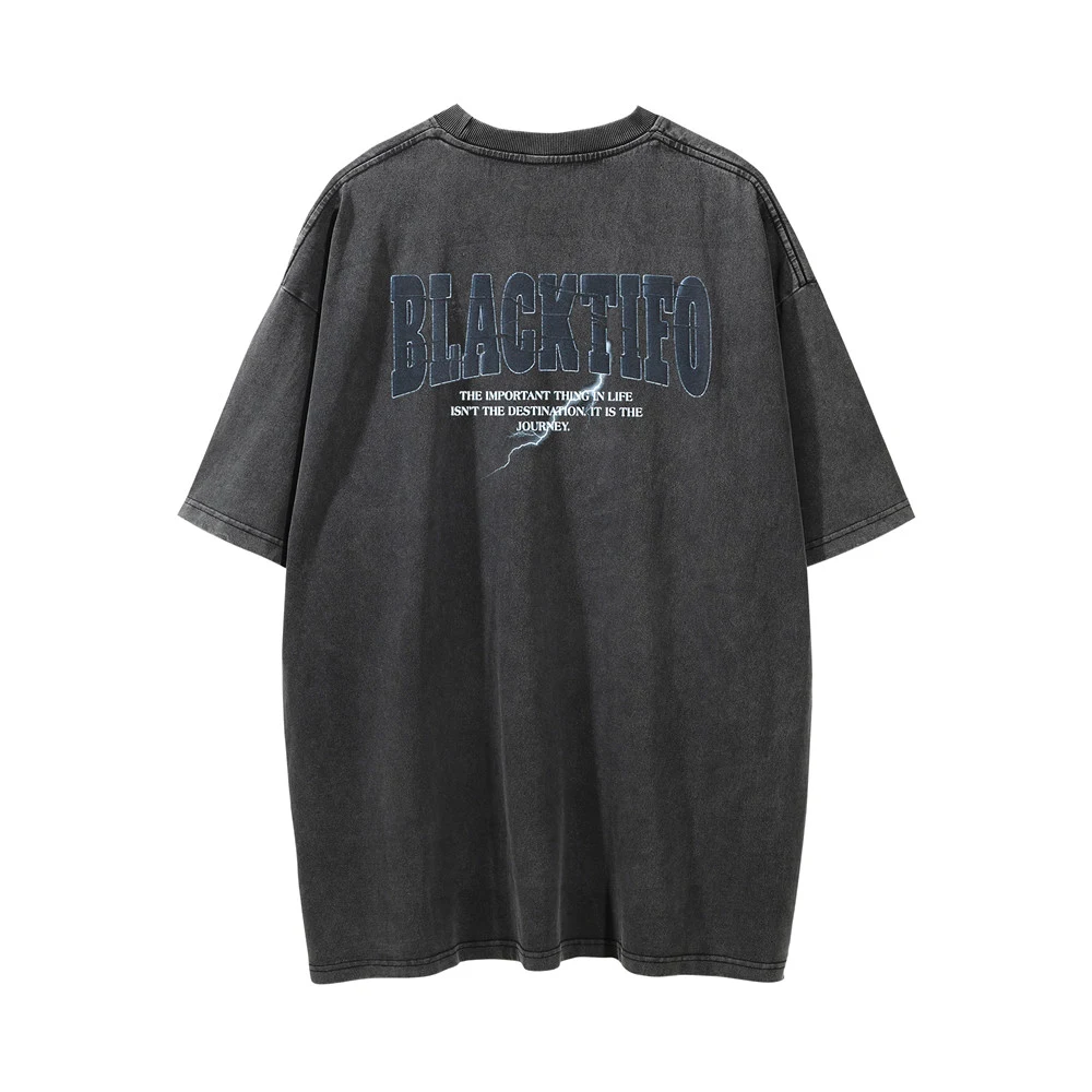 Title 6, Heren T-shirt met korte mouwen, gewassen en ged...