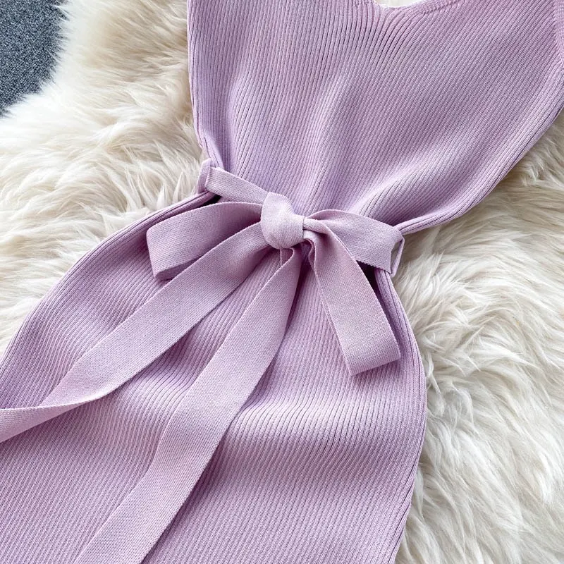 Title 10, Elegant V-neck Waist Slimming Hip Stretch Knit ...