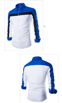 Title 4, Mens stitching long-sleeved shirt autumn fashi...