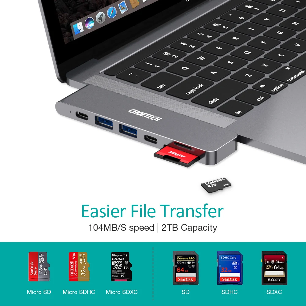 Title 6, Adattatore USB-C con lettore di schede SD/Micro...