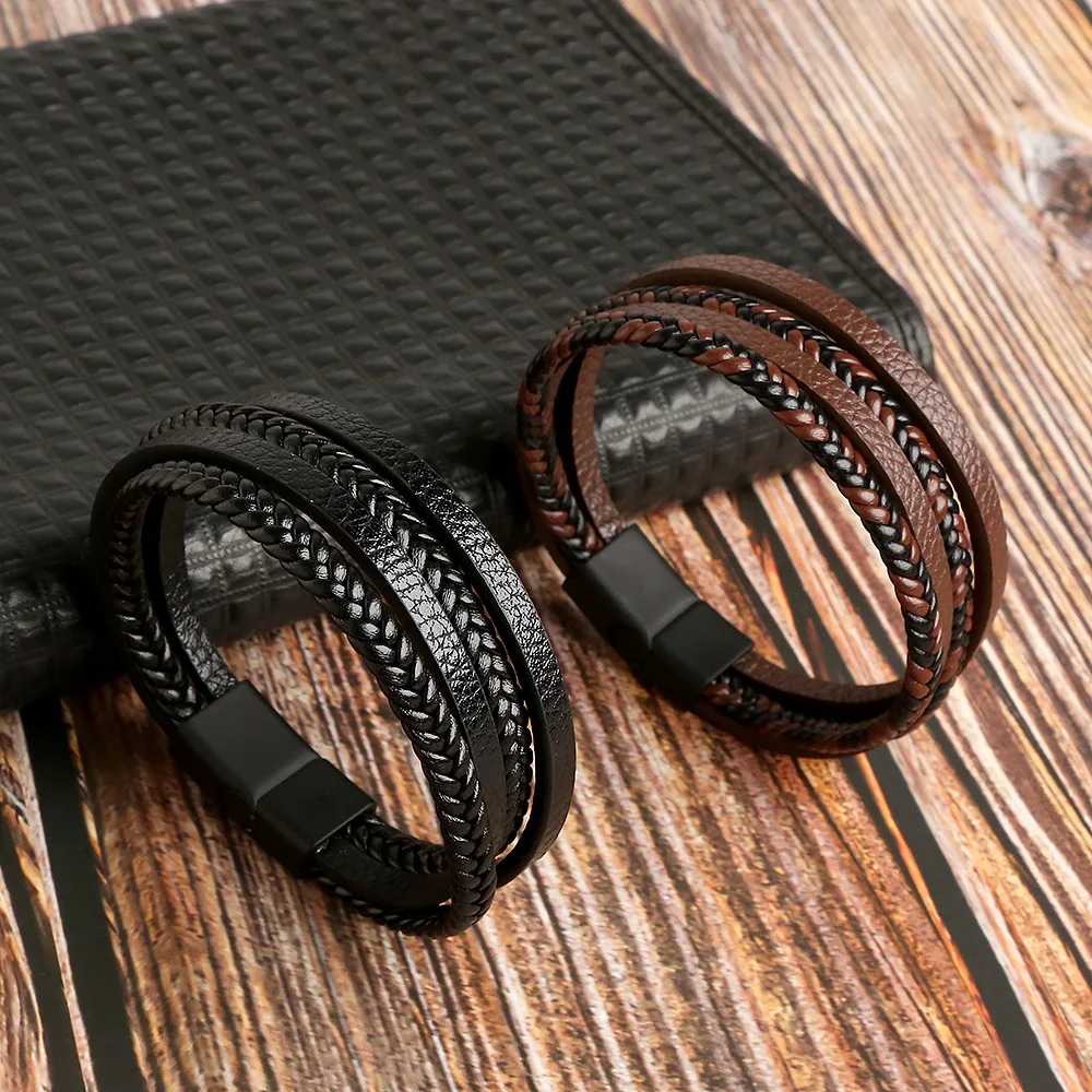 Title 4, Pulseira masculina de microfibra tecida com fec...