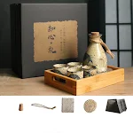 Japanese Retro Sake Wine Warmer Gift Box Set Hot Wine Shochu Pot Ceramic Wine Cup White Wine Household Wine Glass Set. — photo 15