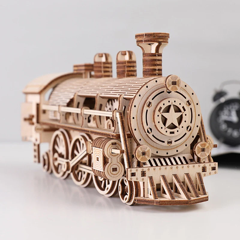 DIY Wooden Steam Train Three-dimensional Puzzle. Build your own train. A fun, educational, and engaging activity for all — photo 6