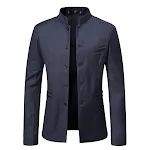 Jaqueta Slim de Terno Masculina com Gola Alta Caimento Impecável, Design Moderno, Ideal para um Visual Elegante e Profissional — foto 6