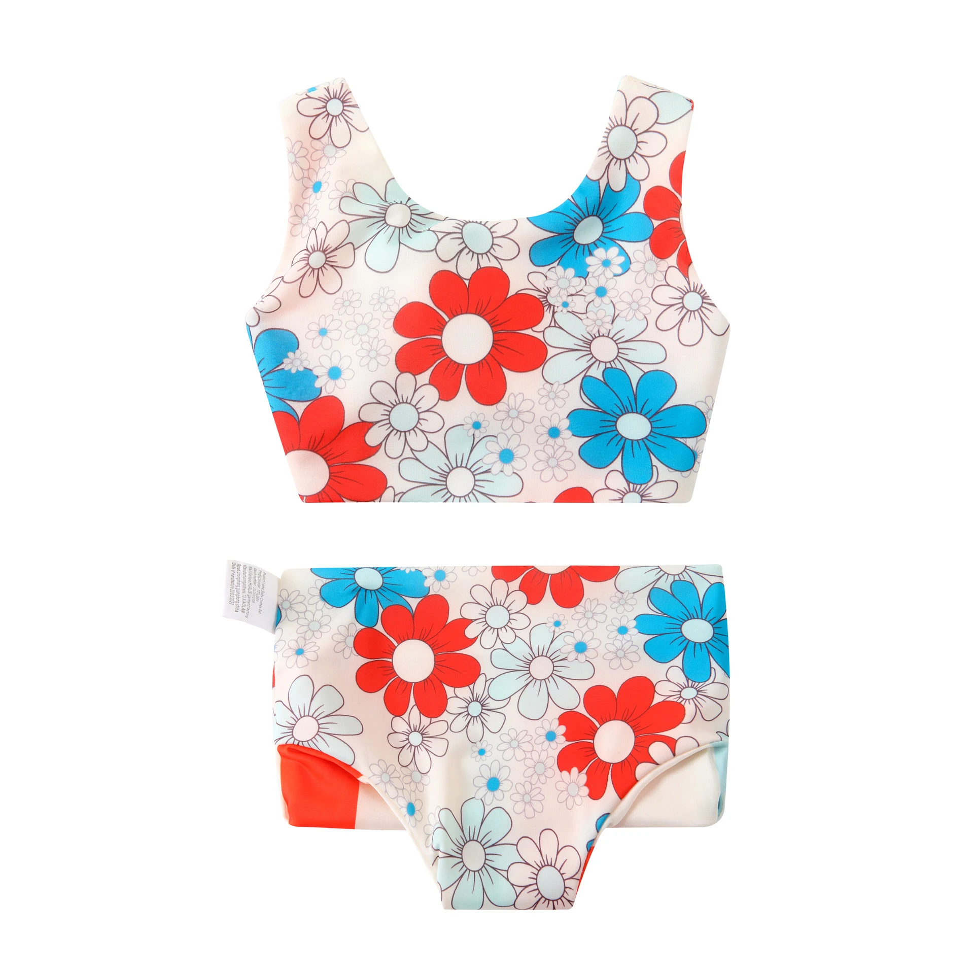 Costume da bagno per neonati in tessuto morbido e setoso con lacci e pizzo, ideale per nuotare con comfort ed eleganza, perfetto per l'estate. — foto 2