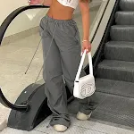 Pantaloni Harem Casual Streetwear con Coulisse a Vita Bassa. Vestibilità ampia e confortevole, perfetti per un look trendy e rilassato. — foto 10