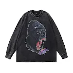 High Street Rock Wind Vintage Old Bottoming Long Sleeve T-shirt offers vintage style and all-day comfort, perfect for la — photo 3