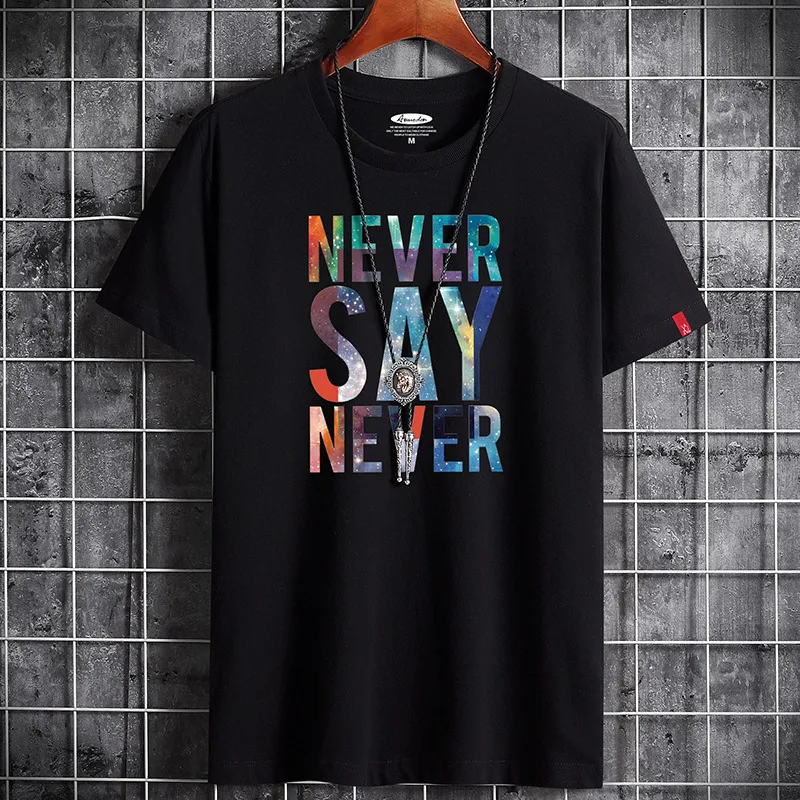 Summer Men's Short-sleeved T-shirt Casual Round Neck Loose Fit Brand Student Half-sleeved Large Size Base Layer Comforta — photo 1