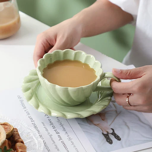 Title 2, Cream Style Ceramic Coffee Cup Set for Restaura...