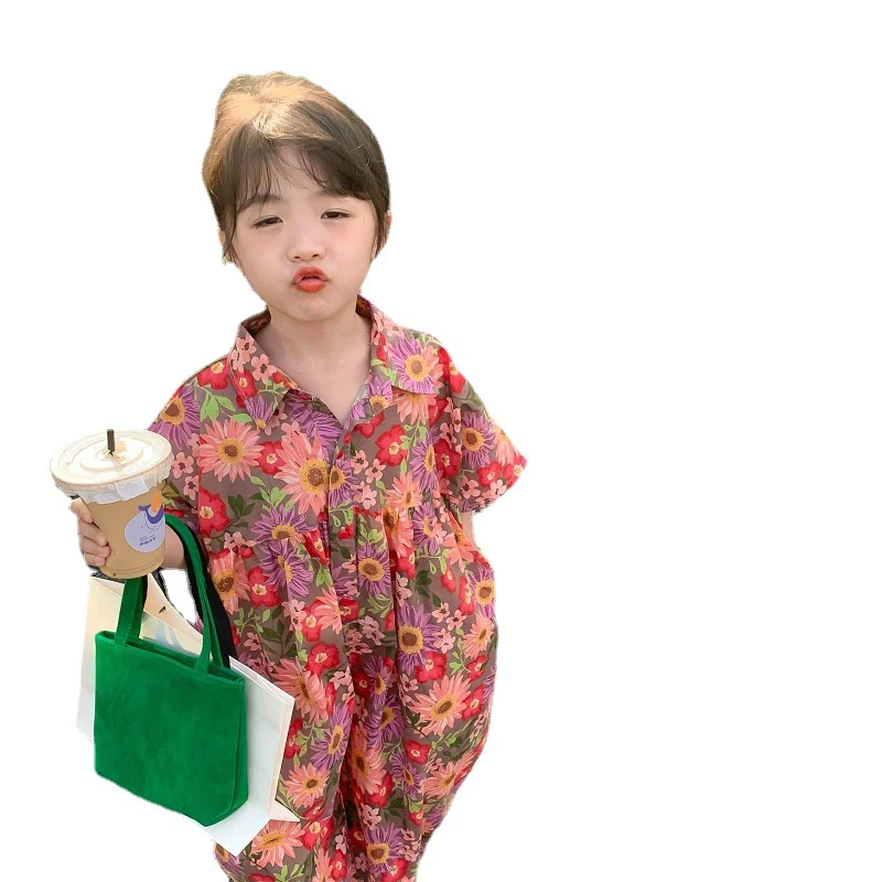 Macacão de Algodão Infantil Calças de Uma Peça Conforto e Praticidade para Meninas Perfeito para Brincar e se Divertir Tecido Leve e Respirável — foto 4