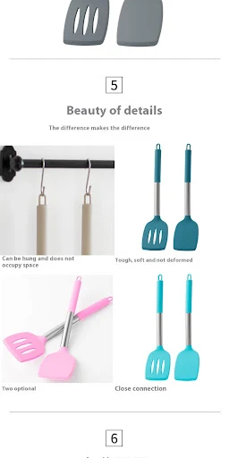 Title 5, Non-empty Rust Pipe Handle Silicone Spatula Slo...