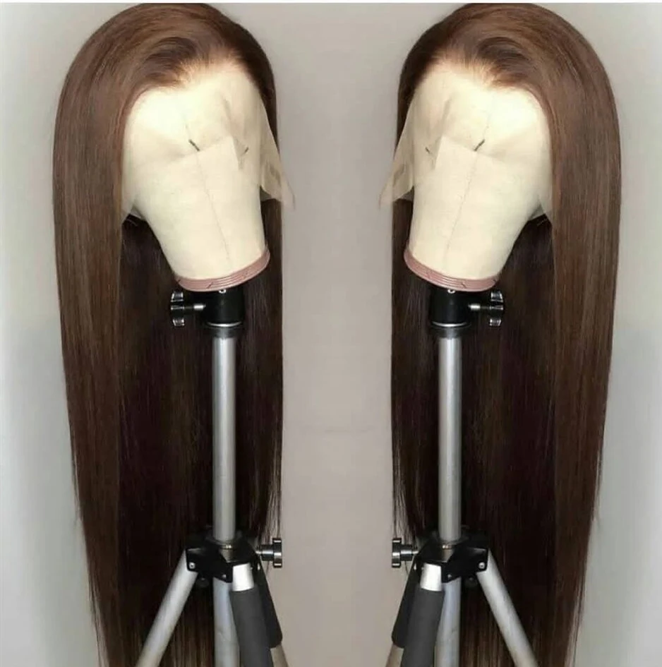 Women's brown long straight hair chemical fiber headgear wig. Achieve a natural and stylish look effortlessly, suitable — photo 3