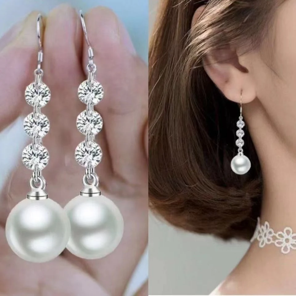 Brincos de gancho de prata para mulheres, estilo simples e elegante, que realçam seu temperamento e adicionam um toque sofisticado ao seu visual, perfeitos para qualquer ocasião. — foto 5