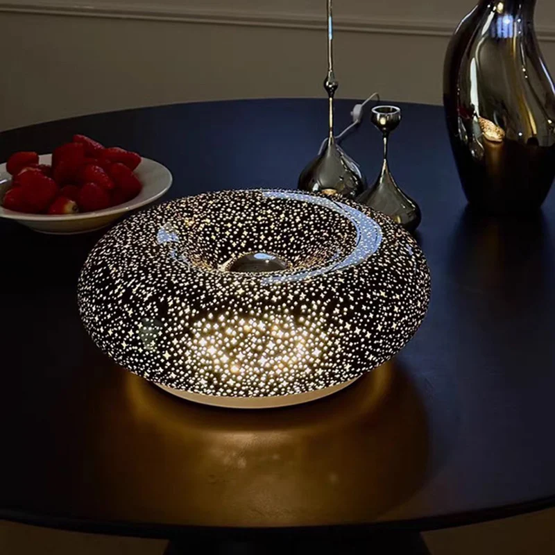 Creative Home Donut Starry Sky Small Night Lamp. Creates a relaxing atmosphere with soft light and charming design. Perf — photo 2