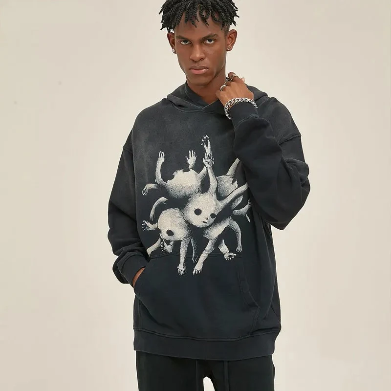 Title 4, Monkey Wash heren hoodie met gradiënt digitale ...