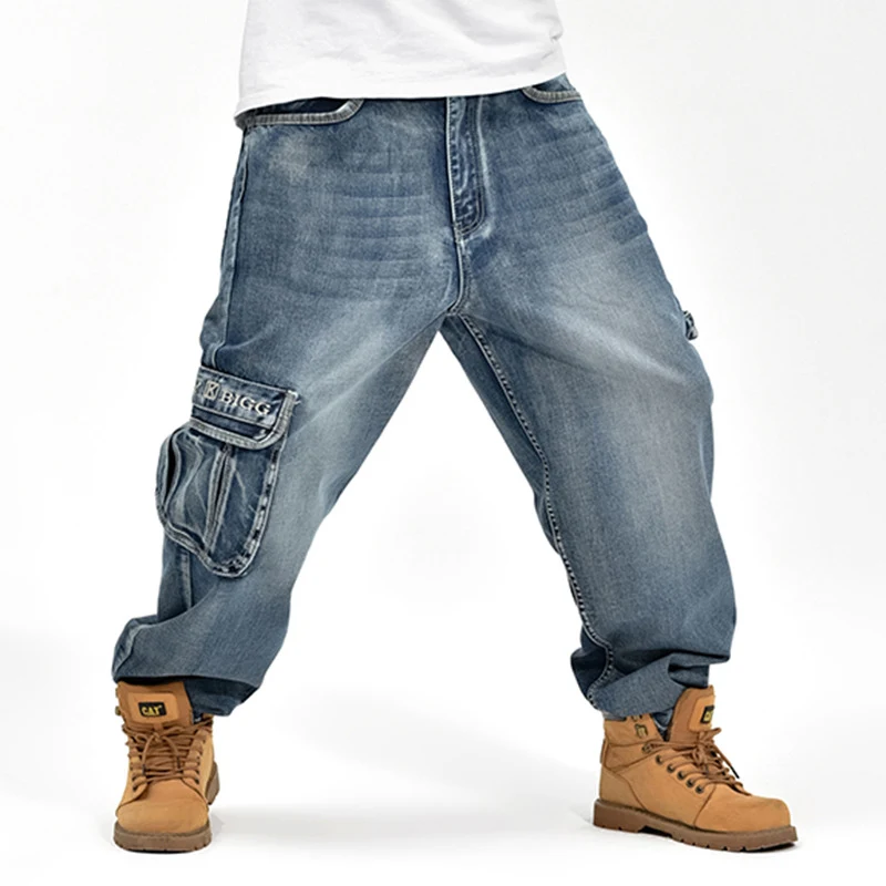 Plus size loose fit fat guy hip hop skateboarding pants. Comfortable and stylish for skating and urban fashion, designed — photo 1