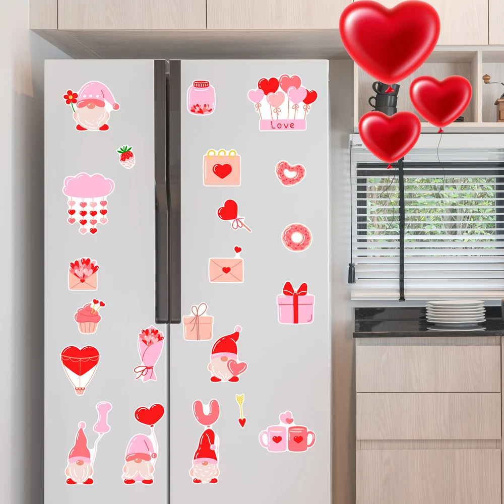 Title 4, Valentines Day Cartoon Fridge Stickers Home De...