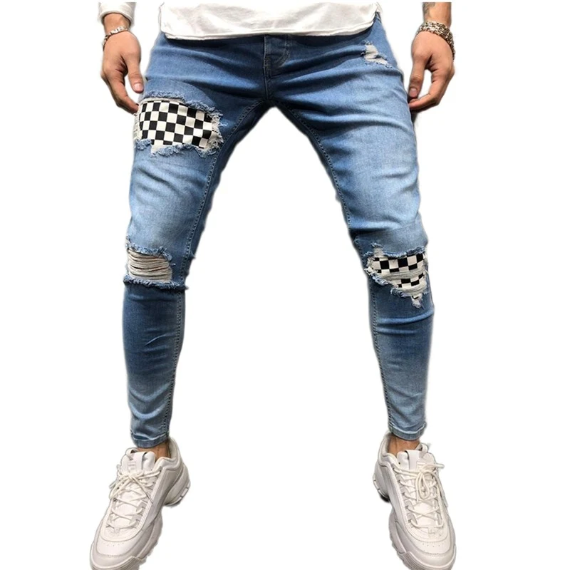 Title 2, European and American Hip-Hop Slim-Fit Torn Pan...