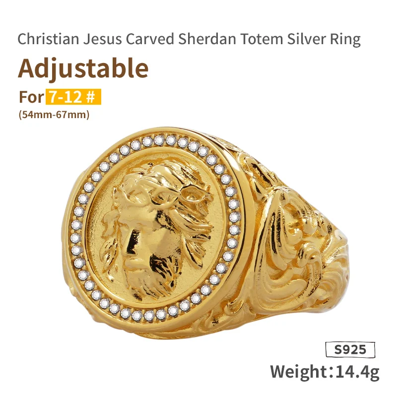 Anel Ajustável Masculino Gravado Moda Personalizada Sofisticada Design Único Presente Perfeito Aço Inoxidável — foto 1