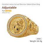 Anel Ajustável Masculino Gravado Moda Personalizada Sofisticada Design Único Presente Perfeito Aço Inoxidável — foto 1