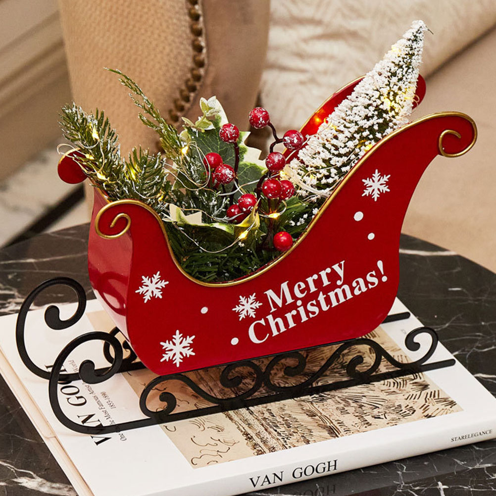 Title 4, Medium Christmas Santa Sleigh Indoor Sled Mini ...
