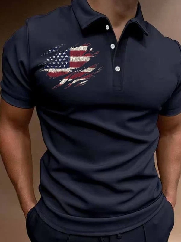 Men's T-shirt Outdoor Loose Lapel Short Sleeve. Experience ultimate comfort and freedom during outdoor adventures. Perfe — photo 5