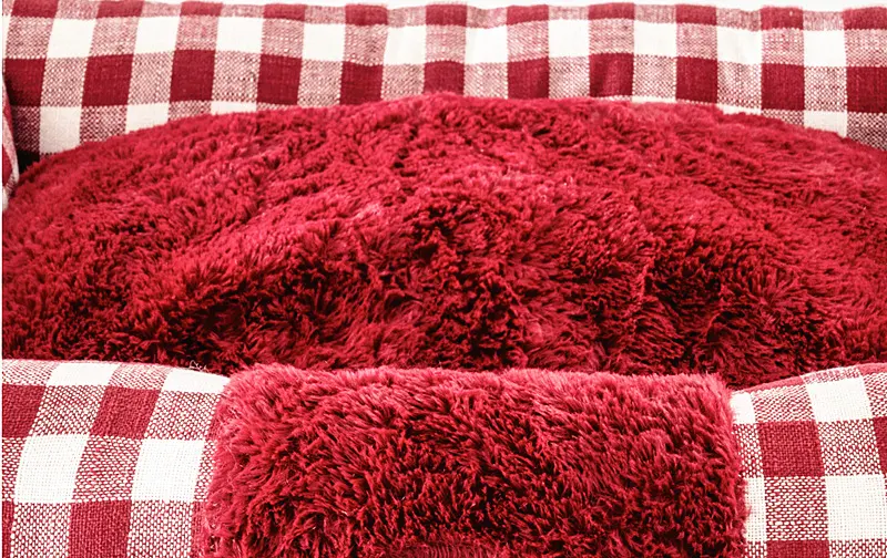 Title 1, Home Fabric Plaid Square Cat Nest provides cozy...