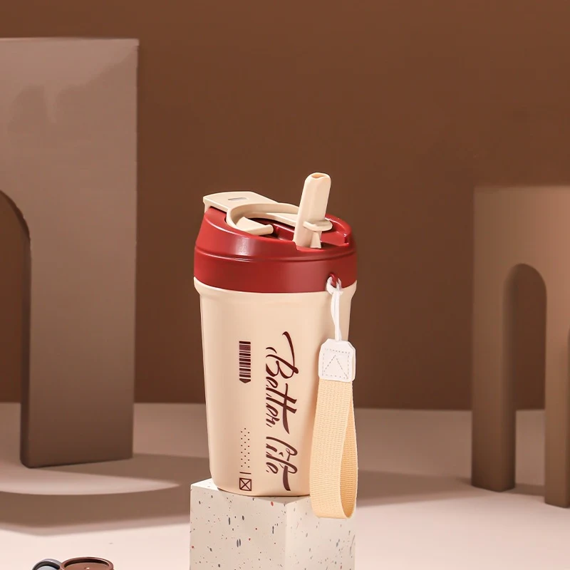 Stylish 304 Stainless Steel Travel Mug Straw Cup with Rope Handle Portable Coffee Cup. Perfect for coffee on the go. — photo 8