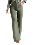 Slim fit stretch flared broek met rafels, effen kleur voor dames, modieus en comfortabel, perfect voor een stijlvolle look. — foto 10
