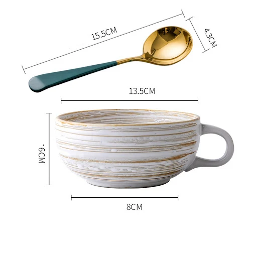 Title 1, Large Retro Hand-painted Ceramic Mug. Enjoy you...