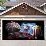 Halloween Garage Background Decoration Hanging Cloth. Create a spooky atmosphere in your garage with this easy to hang a — photo 24