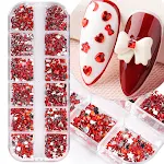 Autocollants à ongles 12 grilles Amour Étoile Résine en forme de perceuse en verre pour des manucures magnifiques et uniques. — photo 5