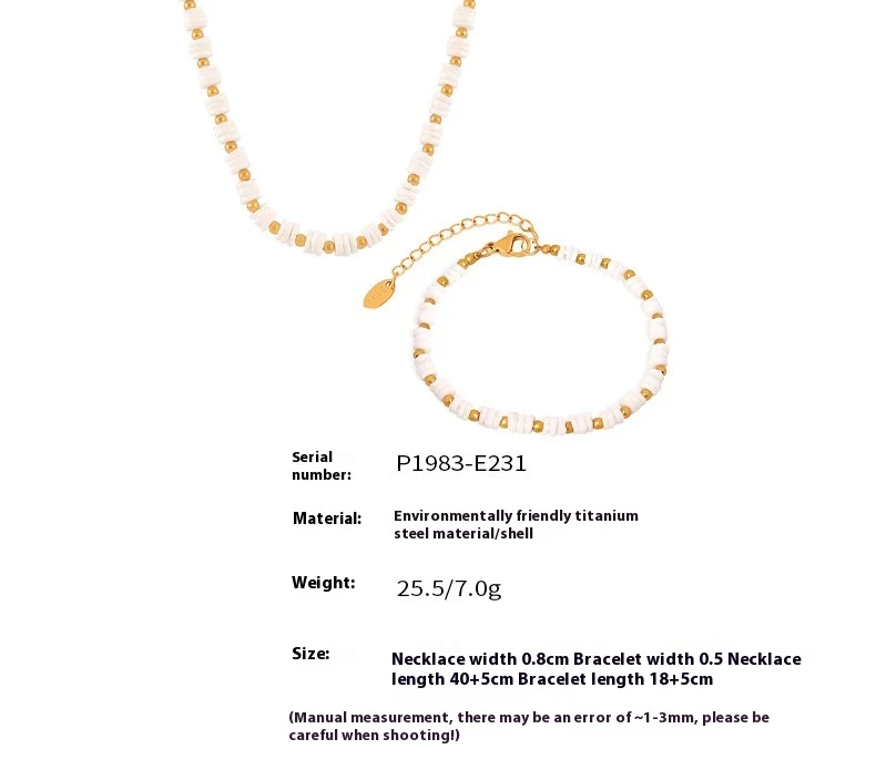 Title 3, Conjunto de pulseira e colar com contas de conc...